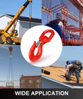 7 Ton Swivel Lifting Hook With Safety Latch Beefy Heavy Duty Rigging Hook Self Locking 360 Degree Rotation G80 Grade Eye Sling Hook For Crane Lifting 15432 Lbs Load Limit High Load Capacity And Durable Alloy Steel Construction, red swivel hook for crane rigging