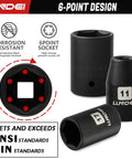 1/2 Inch Drive Impact Socket Set Metric with 10-Inch 72-Tooth Quick-Release Ratchet, featuring 6-point design and corrosion resistance