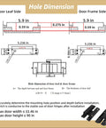 Technical diagram of 8 Pack Invisible Door Hinges 6 Inch Concealed Heavy Duty Zinc Alloy Matte Black 180 Degree 3 Way