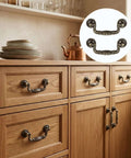 Bronze Vintage Drawer Pull Handles Set Of 4 With Mounting Screws Antique Drop Bail Hardware on wooden dresser