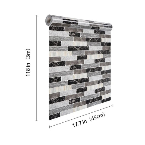 Peel And Stick Backsplash Wallpaper For Kitchen And Bathroom, Waterproof Self Adhesive Removable Tile Contact Paper, 17.7 x 118 in roll