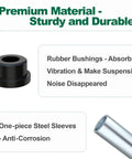 Complete Rear Leaf Springs And Shackles Bushing Sleeve Kit For Club Car Precedent Golf Cart showing rubber bushings and steel sleeves.