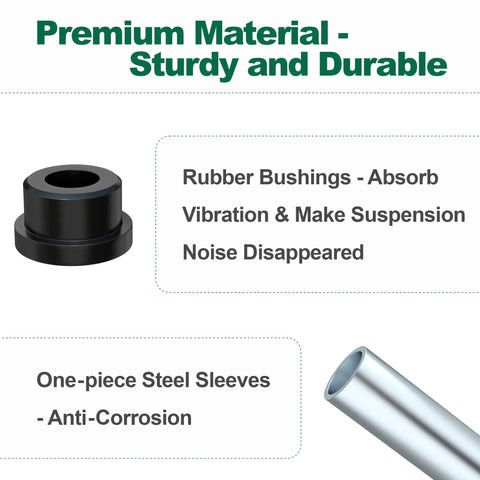 Complete Rear Leaf Springs And Shackles Bushing Sleeve Kit For Club Car Precedent Golf Cart showing rubber bushings and steel sleeves.