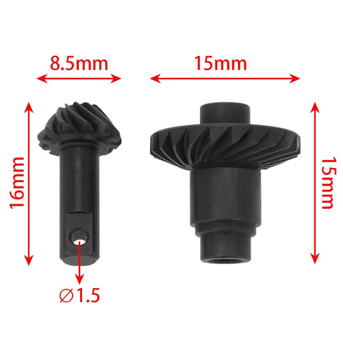 12-24T Helical Differential Gear Set for TRX4M Traxxas 1/18 RC Crawlers, dimensions labeled for upgrade use
