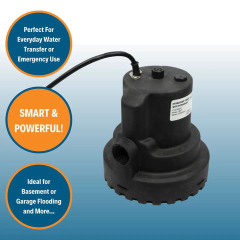 Smart Submersible Water Pump With HydraDetect Auto Operation Portable Electric Pump for easy water transfer and drainage.