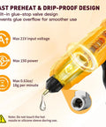Cordless 150W Hot Glue Gun Kit With Drip Free Quick Heat, LED Display, and 21V Battery features and specifications