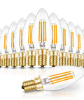 Efficient 4W LED Candelabra Bulbs 450 Lumens 2700K Soft White Dimmable B10 Style For Chandeliers UL Listed 12 Pack