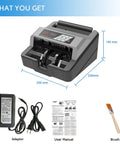 Portable Money Counter With UV And MG Counterfeit Detection, Fast And Accurate Dollar Bill Counting Up To 1300 Bills Per Minute with accessories