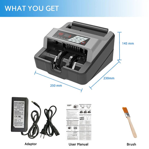Portable Money Counter With UV And MG Counterfeit Detection, Fast And Accurate Dollar Bill Counting Up To 1300 Bills Per Minute with accessories