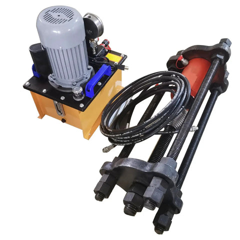 70 Ton 110V Electric Hydraulic Pump For Excavator Undercarriage Track Pin And Bushing Extraction With Heavy Duty Chain Pressing Kit showing pump and hydraulic parts.