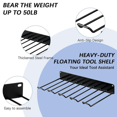 Two Pack Heavy Duty Drill Storage Rack Wall Mounts For Garage And Workshop Holds Four Drills Solid Metal Organizer Space Saving Compact Wall Mount For Battery Powered Tools Keeps Your Workspace Tidy