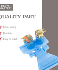 Parts Master GE washer water inlet valve replacement, blue plastic dual-valve assembly.