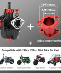 PE22 Carburetor Kit Fits Predator 212cc And 196cc OHV Engines Plus 110cc To 125cc Pit Dirt Bikes Go Karts ATVs product image