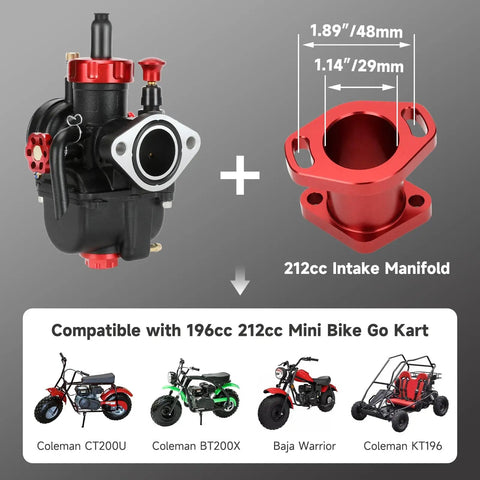 PE22 Carburetor Kit Fits Predator 212cc And 196cc OHV Engines Plus 110cc To 125cc Pit Dirt Bikes Go Karts ATVs product image