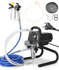 No Sweat Heavy Duty Airless Paint Sprayer With 750W Motor And 6000 Psi High Pressure Pump, featuring hoses, spray gun, and accessories.