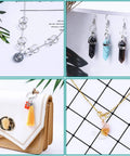 Split Rings For Jewelry Making Kit With 700 Pieces And Pliers, shown in assorted creations with necklaces and bracelets.