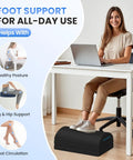 Under Desk Foot Rest Ergonomic Foot Stool With Three Adjustable Heights And Washable Cover used in office for posture support