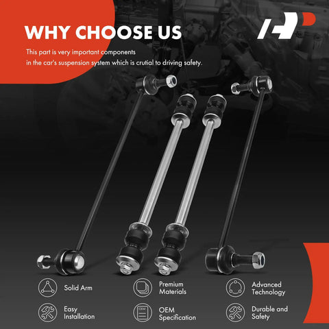 Four Piece Front And Rear Sway Bar Links Kit Stabilizer Links For Chevy Traverse 2009-2017 GMC Acadia 2007-2016 Buick Enclave