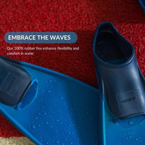 Floating Long-Blade Swim Fins For Training, Adult And Kids Flippers For Pool And Snorkeling, Navy Blue, Size M 13-14 And W 14-15
