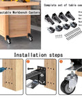 Heavy Duty Retractable Casters Set Of Four With Floor Mount Hardware Built Tough For Any Workshop Table Or Utility Cart Offering Rock Solid Locking Stability And Smooth Rolling Glide Across Concrete Surfaces Handling 300 KG Loads Like A Champ, installation steps and parts overview.