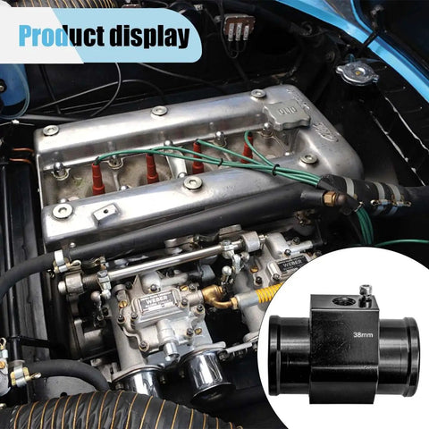 3 Pack Rugged Aluminum Water Temperature Joint Pipe 38mm Coolant Hose Swap in engine showing installation and fitting.