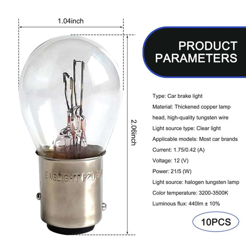 Plug N Play 1157 Bay15D P21 5W S25 Halogen Brake Light with Waterproof Housing, product specs included