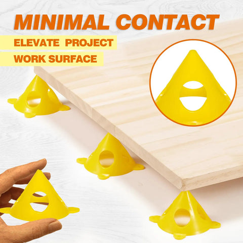 56 Pack Pyramid Painter Stands For Canvas And Doors Elevate Your Paint Projects With Mini Cone Stands under wood surface