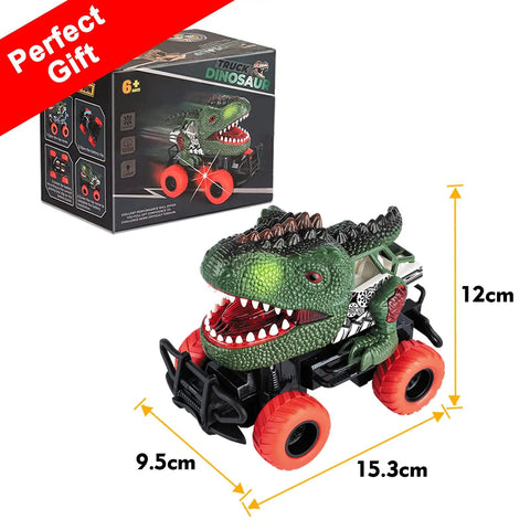 Kid Friendly Dinosaur Remote Control Car For Ages 3 To 7 Totally Fun Dino RC Toy with Shockproof Tires and packaging
