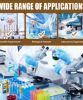Scientists conducting experiments with 28 Well Plastic Test Tube Rack Kit With Detachable Stand And Blue Orange Rack Includes 25 Pieces Of 50ml Flat Bottom Centrifuge Tubes With Screw Caps Graduated Non Pyrogenic Tubes For Precise Lab Work And Safe Storage