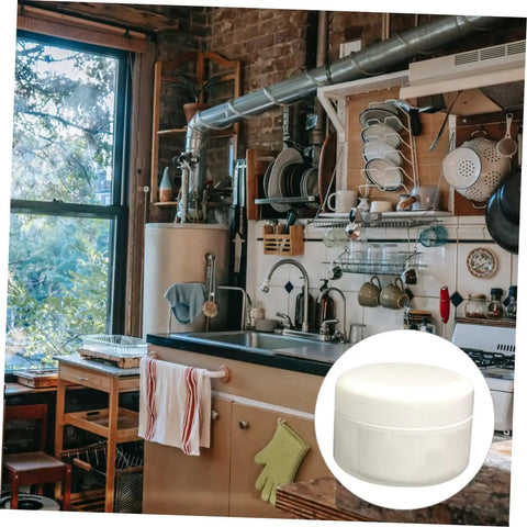 DIY Ceramic Tile Repair Kit Adhesive for Cracks and Chips Quick Drying Paste in jar, displayed in a modern kitchen setting.