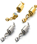 Screw-In Lobster Clasps For Necklaces And Bracelets With Magnetic Lock, Silver Or Gold Finish, 4 Pack, displayed on white background