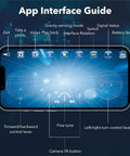 Pro Grade Underwater Drone With Bionic Manta Ray Design app interface on smartphone screen showing controls and features