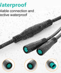 Waterproof Y Splitter Extension Wire with Julet Type 5pin Connector for bike headlight, showcasing 7 inch length and 2 3 4 5 pin options