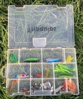 Durable 3600 Tackle Trays With Adjustable Removable Dividers BPA Free Plastic Fishing Storage Organizer Box Pack Of 4 on grass