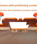 Rock Solid Aluminum Router Corner Radius Template With Bolt Down Fixing Clamp showing corrosion-resistant aluminum and positioning screws.