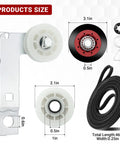 Dimensions of Premium 4392067 Dryer Repair Kit With W10837240 Idler Pulley And WPW10314173 Roller, Includes belt and parts