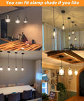 Industrial Mini Pendant Light Kit with E26 E27 Base in varied home settings showing Edison vintage style and easy installation 8 pack.