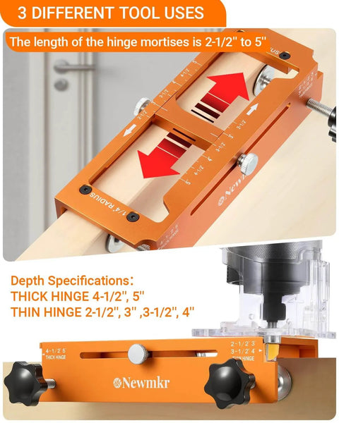 Door Hinge Jig Router Template For Universal One Quarter Inch And Five Eighth Inch Radius Hinges Aluminum Alloy Hinge Mortiser