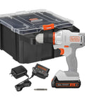 Matrix 20V Max Drill Kit with adjustable clutch, variable speed trigger, battery, charger, and durable storage case for DIY projects.
