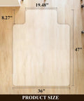 Office Chair Mat for Hardwood Floors 36x47 Heavy Duty Desk Chair Floor Protector Easy Clean Non Slip PVC Mat dimensions view