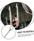 Heavy Duty Stainless Steel Eye Bolts Hanger Kit 5 Piece For Secure Lifting And Suspension Ideal For Yoga Swings Hammocks And Heavy Equipment Installations Durable Easy To Install Safety Hardware installed with yoga swing