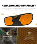 Diagram showing the abrasion and durability features of slip-resistant chef clogs for pros with air vents, non-slip outsole detail.