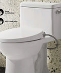 Non Electric Bidet Toilet Seat With Front And Rear Wash Adjustable Water Pressure Self Cleaning Nozzle Soft Close Lid And Side Control For A No Fuss Hygienic Bathroom Upgrade showing easy installation.