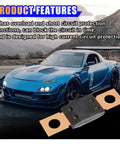 Heavy Duty 100Amp 32Volt Pure Copper Bolt Down Fuse Replacement Fits Mega AMG Stud Mount Circuit Protector, shown with a blue sports car.