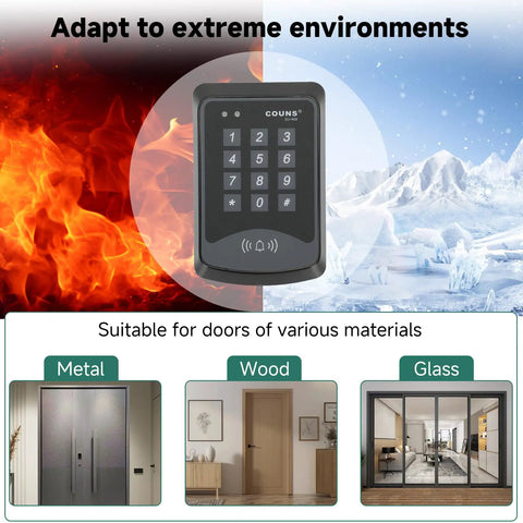 Heavy Duty Access Control System With 600 Pound Electromagnetic Door Lock Kit, suitable for various door materials in extreme conditions