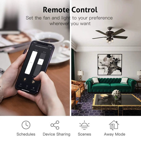 Smart Ceiling Fan Controller And Dimmer Light Switch 2 Pack No Fuss Setup Requires Neutral Wire 2.4GHz Wi Fi Single Pole app control