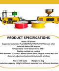 Straight Up Game Changer 3D Printer Filament Recycler Machine Featuring Automated Coiling System And Dual Precision Plastic Shredder For Seamless 1.75Mm Filament Crafting with red and yellow spools.