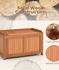 Outdoor Wood Deck Box With Flip Top Bench Go To Patio Storage For Garden And Poolside 52 Gallon Capacity Weatherproof Solid Wood Chest