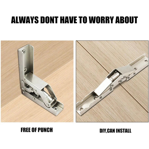 Two Pack Folding Cabinet Hinges 90 Degree For Doors Shelves Benches Tables Heavy Duty Rustproof Steel Adjustable 90 To 180 Degrees
