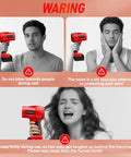 Warnings for using Cordless Leaf Blower 18V Beast Turbo Jet 580000RPM, 4 Nozzles, showing safety precautions.